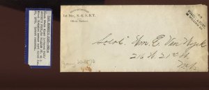 Hussey's Post 50 WILLIAMS ST. 'PAID' 3 Line Black Cancel on Cover (927 C)