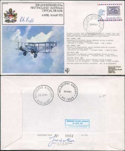 FF28c 1st England - Australia Official Air Mail Signed by R.B. Tapp (A)