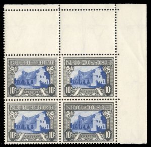 South Africa #67 Cat$130, 1939 10sh olive black and blue, se-tenant block of ...