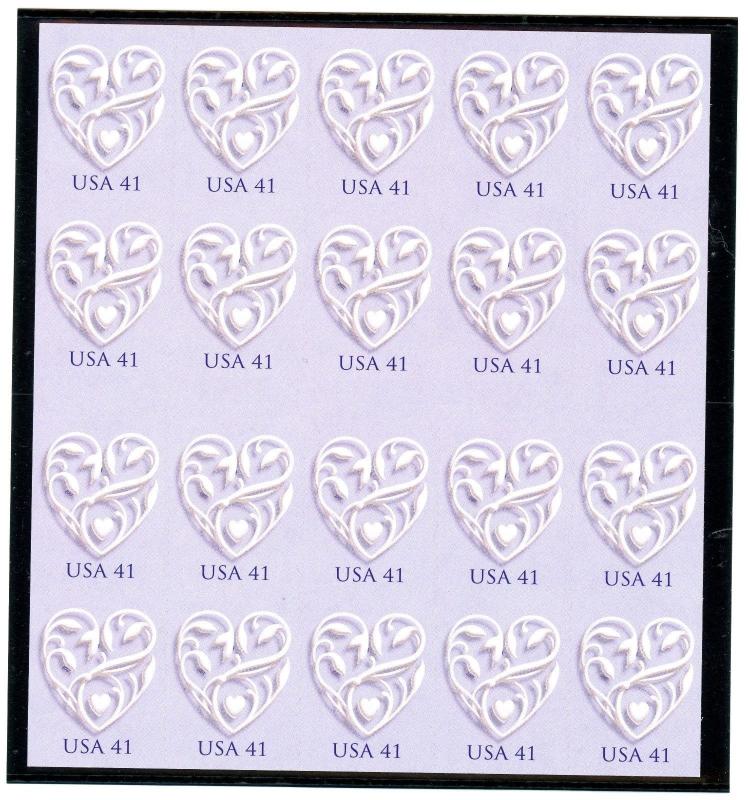 US  4151  Wedding Hearts 41c -Conv Booklet of 20 - MNH - 2007 - P11111