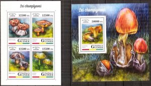 Guinea 2018 Mushrooms sheet + S/S MNH