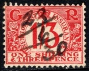 1912 Great Britain Revenue 1 Shilling 3 Pence George V Unemployment Insurance