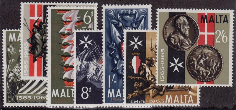 MALTA MNH Scott # 334-340 Great Siege by Turks - gum spotting (7 Stamps)