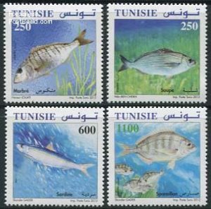 Tunisia 2012, Fish 4v, MNH