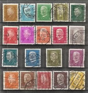 Germany  366-84 Used 1928-32 Pres. Ebert & Hindenburg Issue