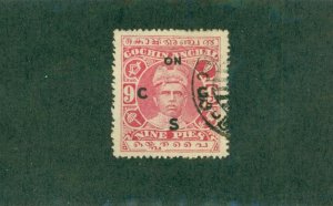 COCHIN -INDIA FEUDATORY STATE 03 USED  BIN $0.50