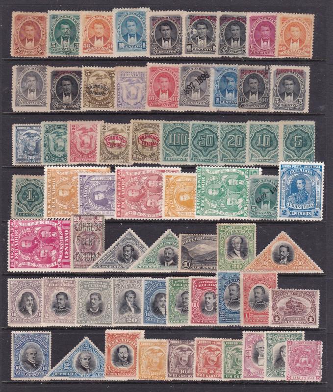 Ecuador a small lot of unsorted mint earlies