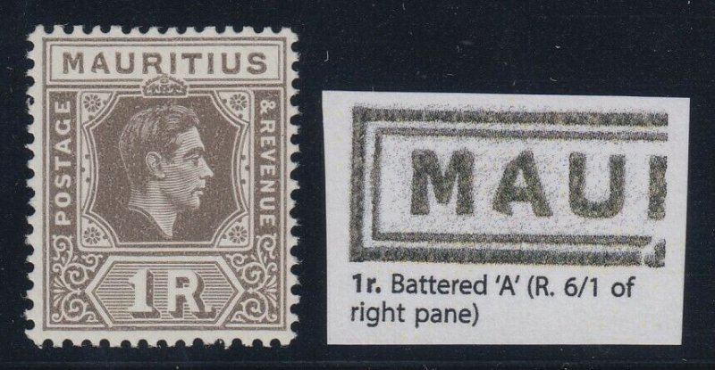 Mauritius, SG 260ba, MHR, Battered A variety