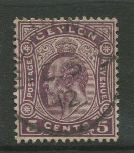 Ceylon #197 Used  1908  Single 5c Stamp