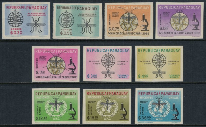 Paraguay #674-83*  Imperforate  CV $10.00  Malaria control