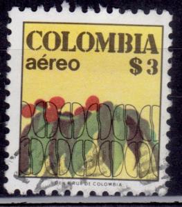 Colombia, 1977, Aereo, Coffee Plant, 3p, sc#C640, used
