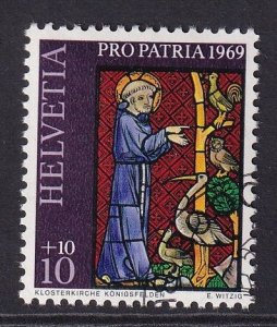 Switzerland  #B382  cancelled  1969 stained glass  10c