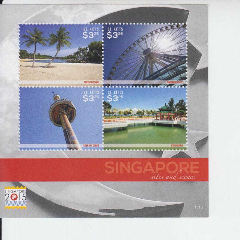 2015 St Kitts Singapore 2015 Sites & Scenes MS4 (Scott 916) 