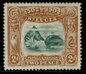 ST. LUCIA QV SG63, 2d green & brown, M MINT. Cat £18. 