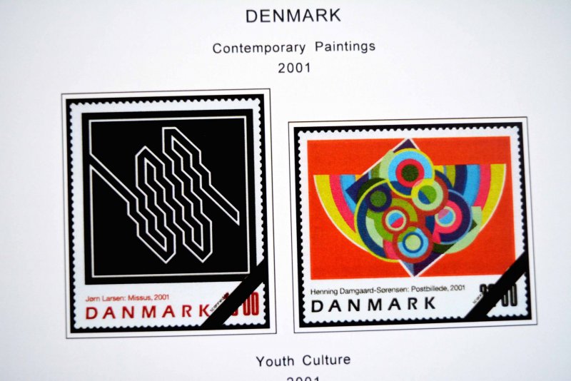 COLOR PRINTED DENMARK 1851-2010 STAMP ALBUM PAGES (186 illustrated pages)