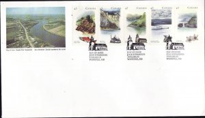 Canada-Sc#1489a-stamps on FDC-Heritage Rivers-1993-