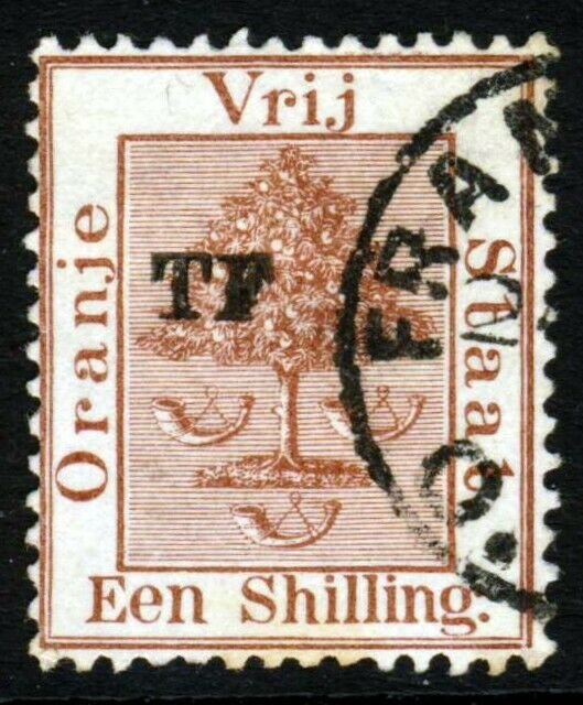 ORANGE FREE STATE 1898 Telegraph Stamp TF Overprint on 1s. Brown SG T35 VFU