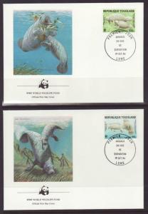 Togo 1241-1244 Manatees 1984 WWF S/4 U/A FDC