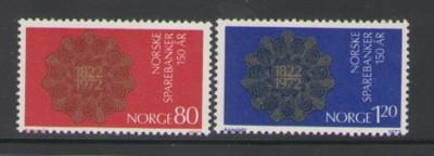 Norway Sc 582-3 1972 Savings Bank stamps mint NH