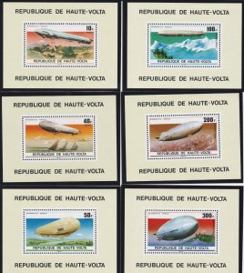 Burkina Faso # 395-397, C234-236, Zeppelin 75th Mini Sheets, Mint NH