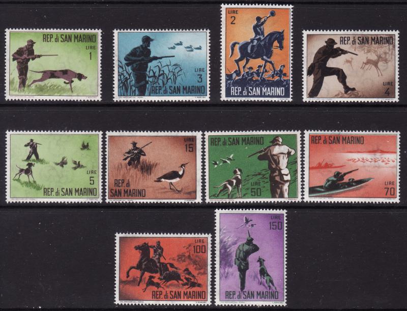 San Marino #529-38 F-VF Mint NH ** Hunting