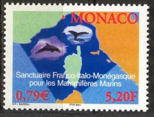 Monaco 2000 French - Italian Monegasque PELAGOS Whales MNH**