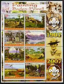 IRAQI KURDISTAN - 2005 - Baden-Powell Paintings -Perf 8v Sheet-Mint Never Hinged