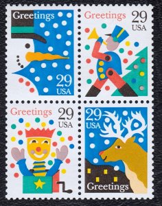 United States 1993 Greeting Stamps Complete Mint MNH Set Block SC 2794a