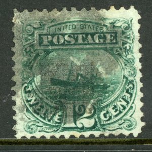 USA 1869 Ship 12¢ Pictorial Scott # 117 VFU M45 ⭐⭐⭐⭐ 