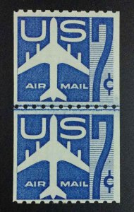 MOMEN: US STAMPS #C52 LINE PAIR SMALL HOLES MINT OG NH LOT #75346*