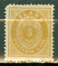 KM: Iceland 15 unused no gum CV $62.50