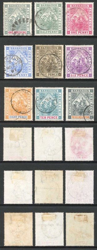 Barbados SG116/24 Diamond Jubilee Set of 9 Cat 190 pounds