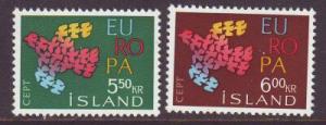 Iceland Sc 340-1 1961 Europa  stamp set mint NH