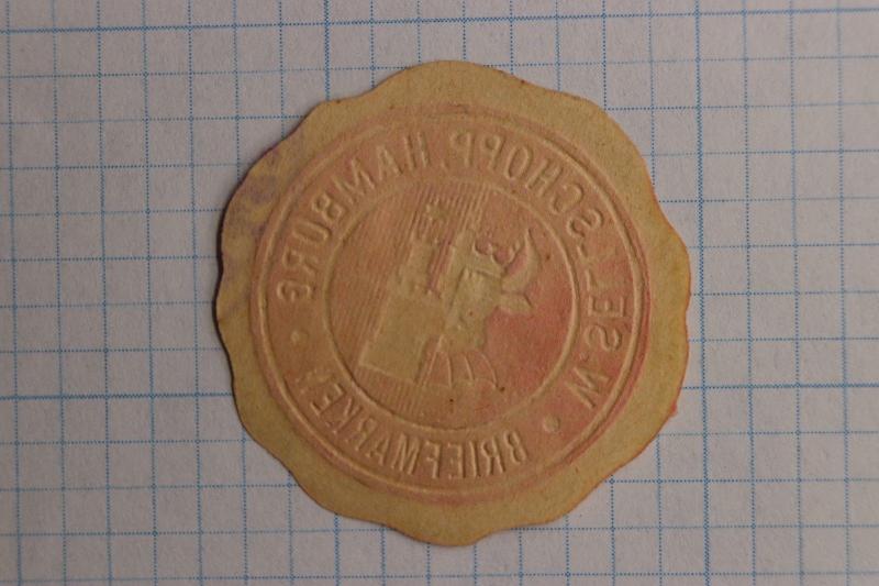 Hamburg Germany W.Sellschopp Briefmarken Philatelic stamp Dealer seal die-cut ad