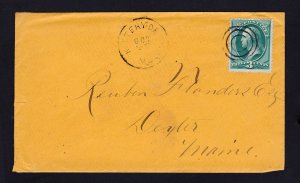 BANKNOTE STAMP SCOTT #158 ORANGE COVER KITTERY DEPOT ME (DPO) WITH LETTER 1878