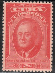 1947 Cuba Stamps Sc 406 Franklin D. Roosevelt  MNH