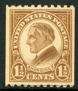 USA 1924 Fourth Bureau 1½¢ Harding Perf 10 Horiz Coil Scott 605 MNH G244