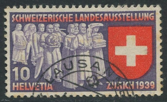 Switzerland - Scott 250 - National Expo. Issue -1939 - FU - Single 10c Stamp