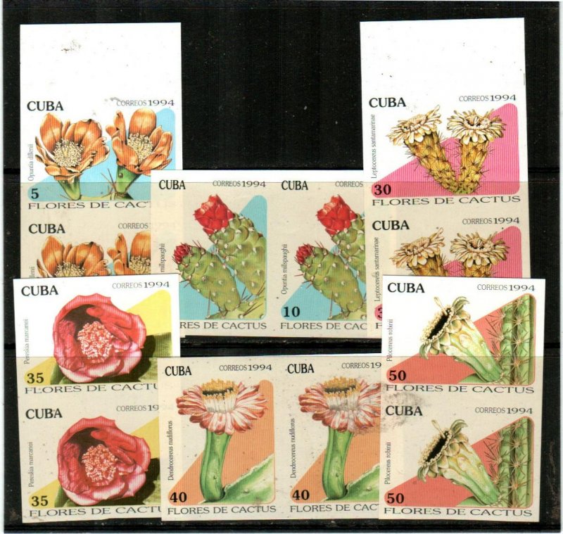 Cuba Scott 3586-91 Mint NH imperf pairs (Catalog Value $90.00)