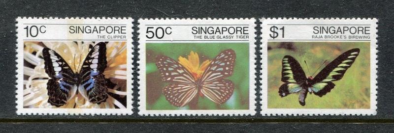 Singapore 387-389, MNH, Insects  Batterflies 1982. x28313