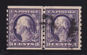 394 F-VF used linepair neat cancel nice color cv $ 650 ! scarce ! see pic !