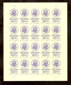 #3930 Presidential Libraries Full Sheet NH