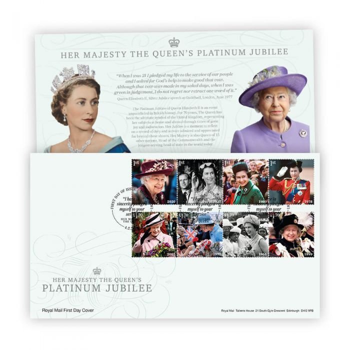 Stamps Great Britain 2022 - Her Majesty The Queen's Platinum Jubilee First Day C