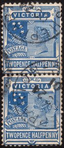 1899, Victoria 2 1/2p, Used pair, Sc 183