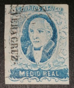 Mexico 1/2 real 1856 Michel 1-I used signed
