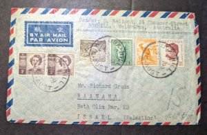 1949 Australia Airmail Cover Box Hill Melbourne Vic to Raanana Israel