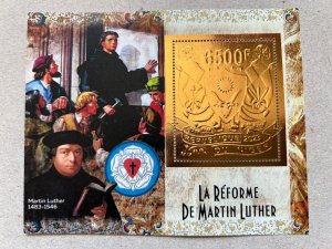 Martin Luther's reform 2023 year 5 blocks Foil. Bronze.  perforated  NEW