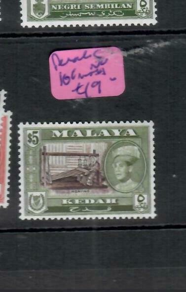 MALAYA  KEDAH  (P1606B)  SG 114    MNH