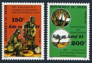 Niger 668-669,MNH.Michel 915-916. Reafforestation Campaign,1984.Sahel.