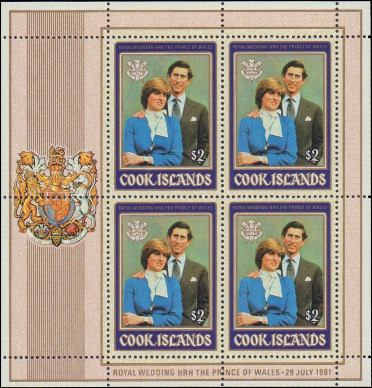 1981 Cook Islands #659-660, Complete Set(2), Sheets of 4, Never Hinged